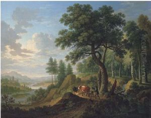 Paesaggio Boschivo Con Pastore E Armenti by Friedrich Wilhelm Hirt