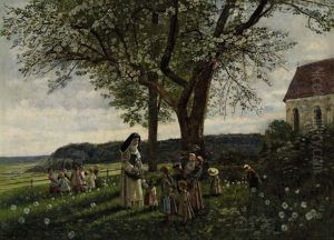 Spielende Kinder Im Klostergarten by Rudolf Hirth Du Frenes