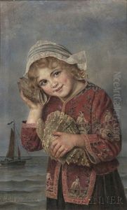 Portrait Of A Young Girl With Shells by Rudolf Hirth Du Frenes