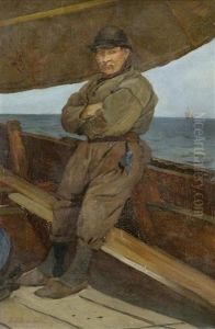 Seemann Auf Dem Fischerkahn Seemann Auf Dem Fischerkahn