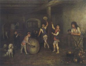 Gauklerfamilie Bei Der Probe by Rudolf Hirth Du Frenes