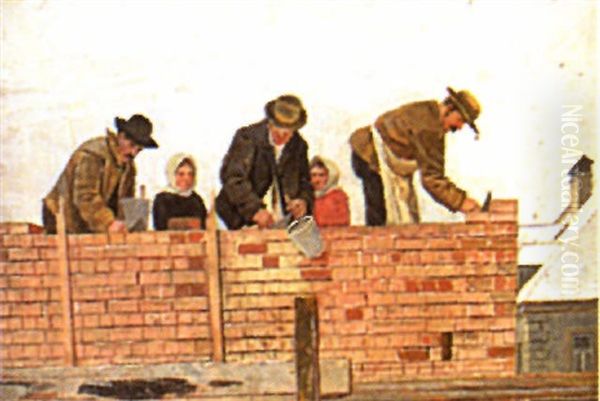 Bricklayers At Work - view 1