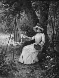 Femme Peintre A Son Chevalet