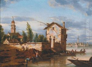 Eine Seelandschaft Mit Fischern by Heinrich Hirzel