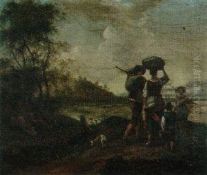 Feldlandschaft Mit Bauern by Heinrich Hirzel