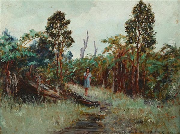 Landscape With A Young Woman On A Path - view 1