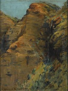 Cliffs, Believed To Be Waimea Canyon, Kauai by David Howard Hitchcock