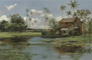 Waterlilies And Palm Trees