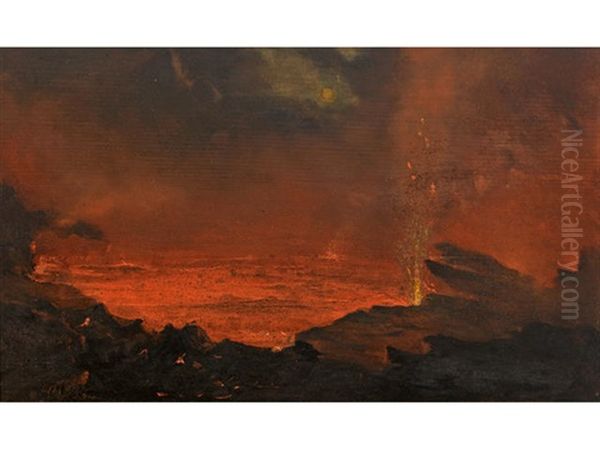 Halemaumau, Lake Of Fire, Kilauea Crater by David Howard Hitchcock