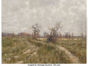 Dutch Landscape With Windmill by George Hitchcock
