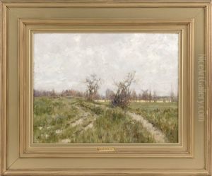 Dutch Landscape With Windmill by George Hitchcock
