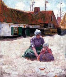 Mother And Child In A Courtyard Mother And Child In A Courtyard
