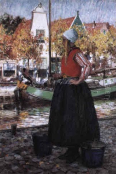 Woman Along Canal - view 1
