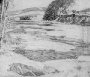 Winter Snow Scene by Lucius Wolcott Hitchcock
