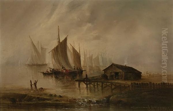 Boats Off The Dock And Landscape With Cottage: Two Works - view 1