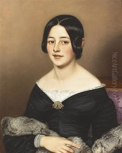 Portrat Einer Eleganten Jungen Dame - view 1