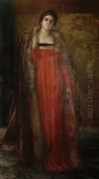 Portrait Of A Lady In A Red Dress - view 1