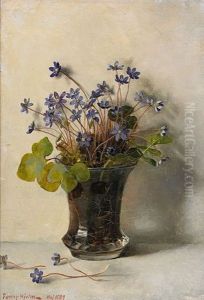 Stilleben Med Blasippor by Fanny Elisabeth Wilhelmina Hjelm
