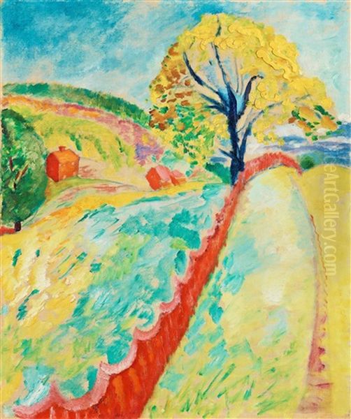 The Red Fence, Granna - view 1