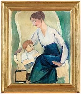 Kvinna Och Liten Pojke by Sigrid Hjerten