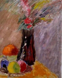 Stilleben Med Blommor Och Frukt by Sigrid Hjerten