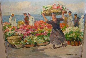 Le Marche Aux Fleurs A Menton by Francisco Barelo De