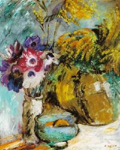 Stilleben Med Blommor Och Frukter by Sigrid Hjerten