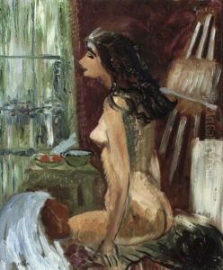 Atelj,interior Med Modell by Sigrid Hjerten