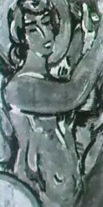 Weiblicher Akt Mit Erhobenem Rechten Arm by Sigrid Hjerten