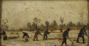 Workers Plowing The Fields by Anton Hlavacek