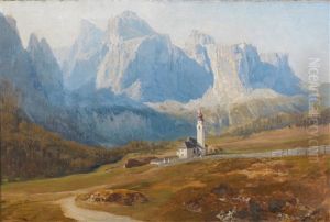 View Of The Kolfuschg With The Geisslergruppe by Anton Hlavacek