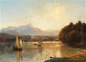 Sonnenuntergang Uber Der Bucht Von Velden, Worthersee