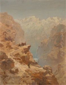 Massif With Mountain Climbers On A Rocky Outcrop