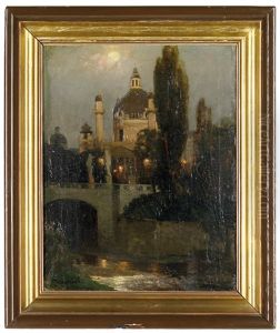 Die Elisabethbrucke, Im Hintergrund Die Karlskirche