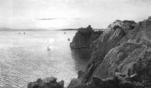 Motiv Aus Duino Bei Triest Mit Schlos Miramare by Anton Hlavacek