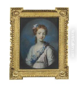 Portrait Of Miss Isobel Or Miss Jane Hume, Half-length, With A Floral Garland