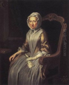 Portrait Of A Lady (elisabeth, Countess Dowager Of Aylesford?), In A Brown Satin Dress And White Headdress