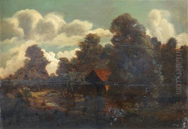 A Watermill In A Wooded Clearing - view 1