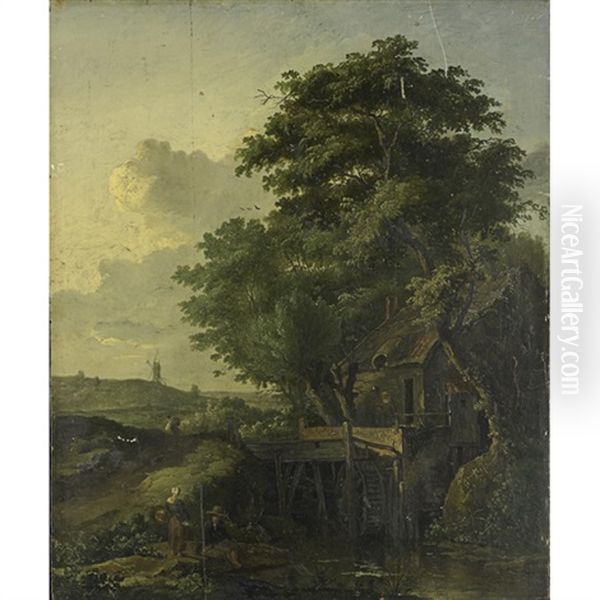 A Pastoral Landscape With Figures And Windmill - view 1