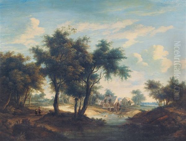 Mill In A River Landscape - view 1