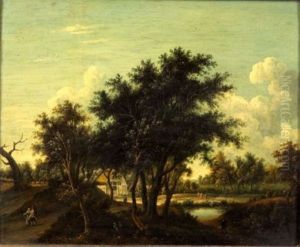 Travelers On A Road Before A Farm House by Meindert Hobbema