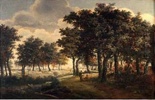 Chasseurs Dans Un Paysage Boise - view 1
