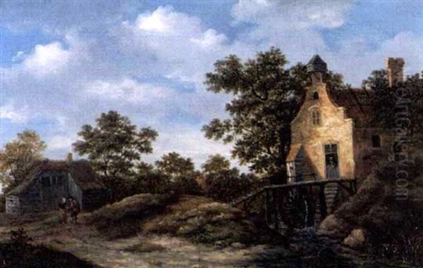 Baumreiche Sommerliche Landschaft Mit Muhle - view 1