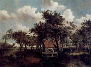 Landschaft Mit Wassermuhle by Meindert Hobbema