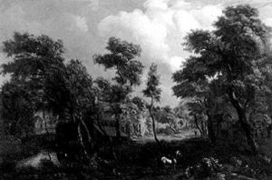 Wooded River Landscape With Traveller On Horseback Wooded River Landscape With Traveller On Horseback