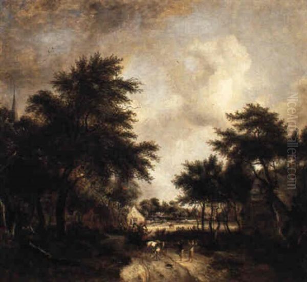 Woodland Clearing With Revellers - view 1