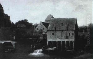 Motive Aus Dem Bewaldeten, Ostlichen Holland by Meindert Hobbema