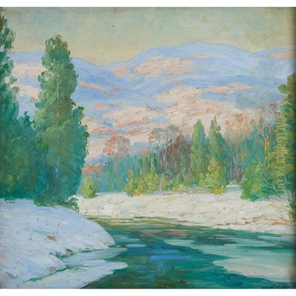 Winter Landscape With Mountains - view 1