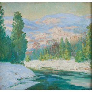 Winter Landscape With Mountains by Jess Hobby