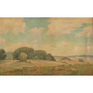 Landscape With Distant Barn by Jess Hobby